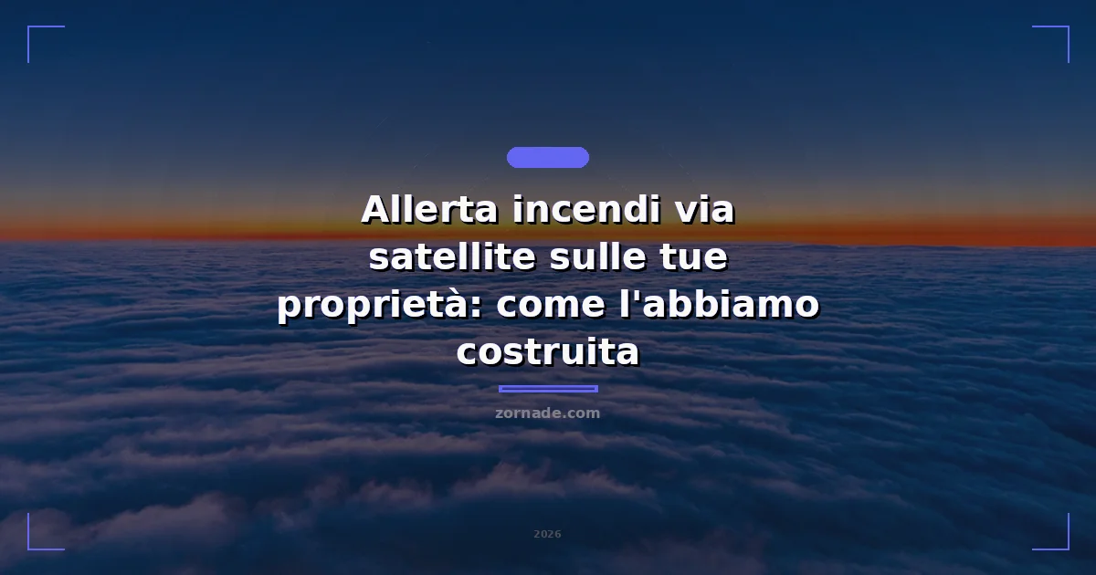 Copertina: Allerta incendi via satellite sulle tue proprietà: come l'abbiamo costruita
