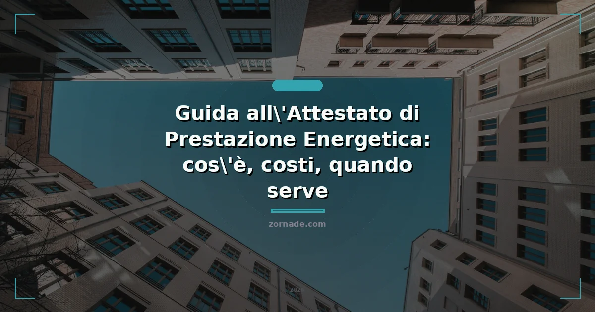 Copertina: Guida all'Attestato di Prestazione Energetica: cos'è, costi, quando serve