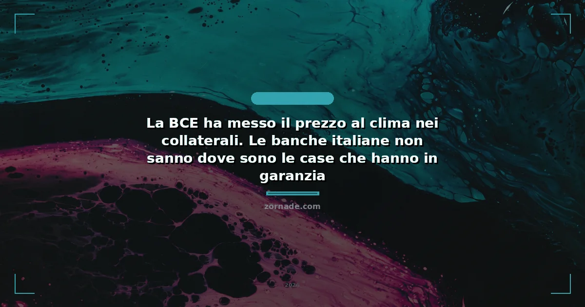 Copertina: La BCE ha messo il prezzo al clima nei collaterali. Le banche italiane non sanno dove sono le case che hanno in garanzia