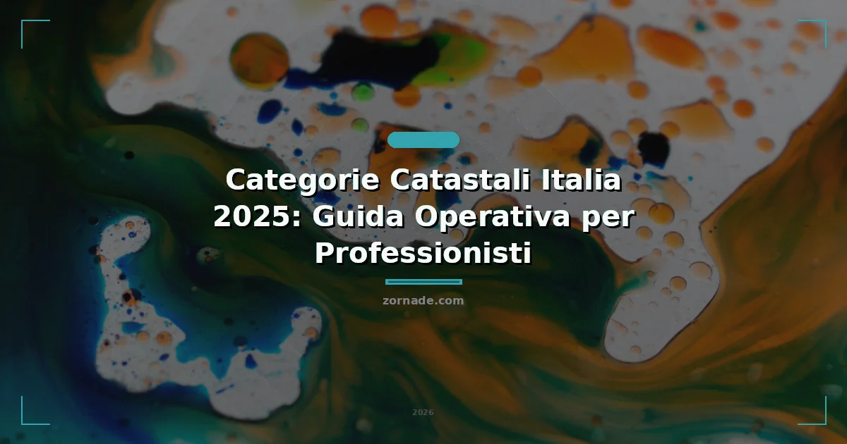 Immagine di copertina per: Categorie Catastali Italia 2026: Guida Operativa per Professionisti