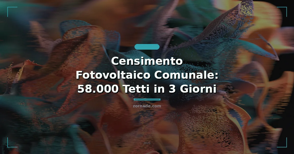 Immagine di copertina per: Censimento Fotovoltaico Comunale: 58.000 Tetti in 3 Giorni
