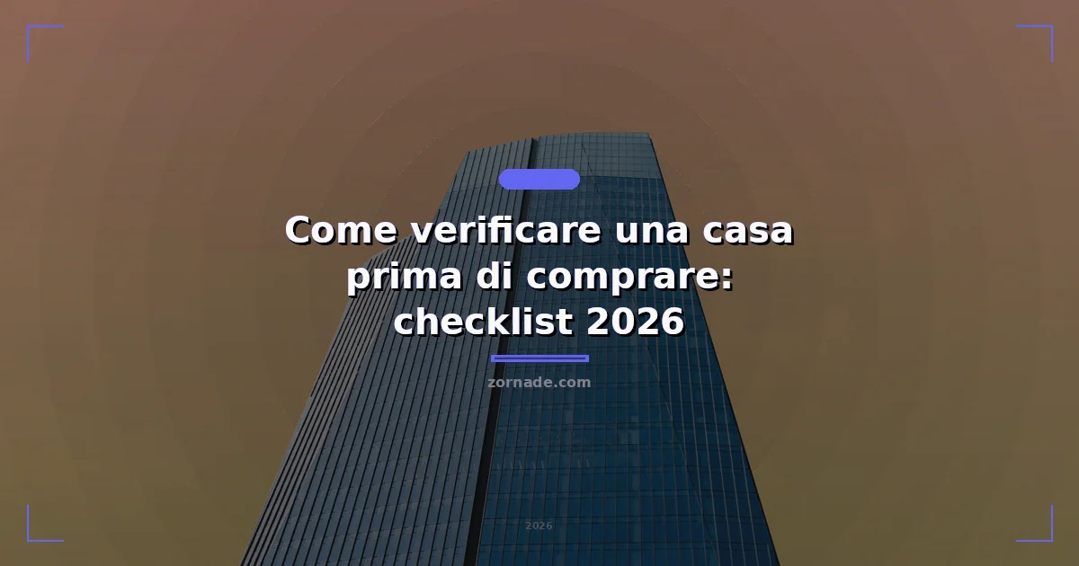 Copertina: Come verificare una casa prima di comprare: checklist 2026