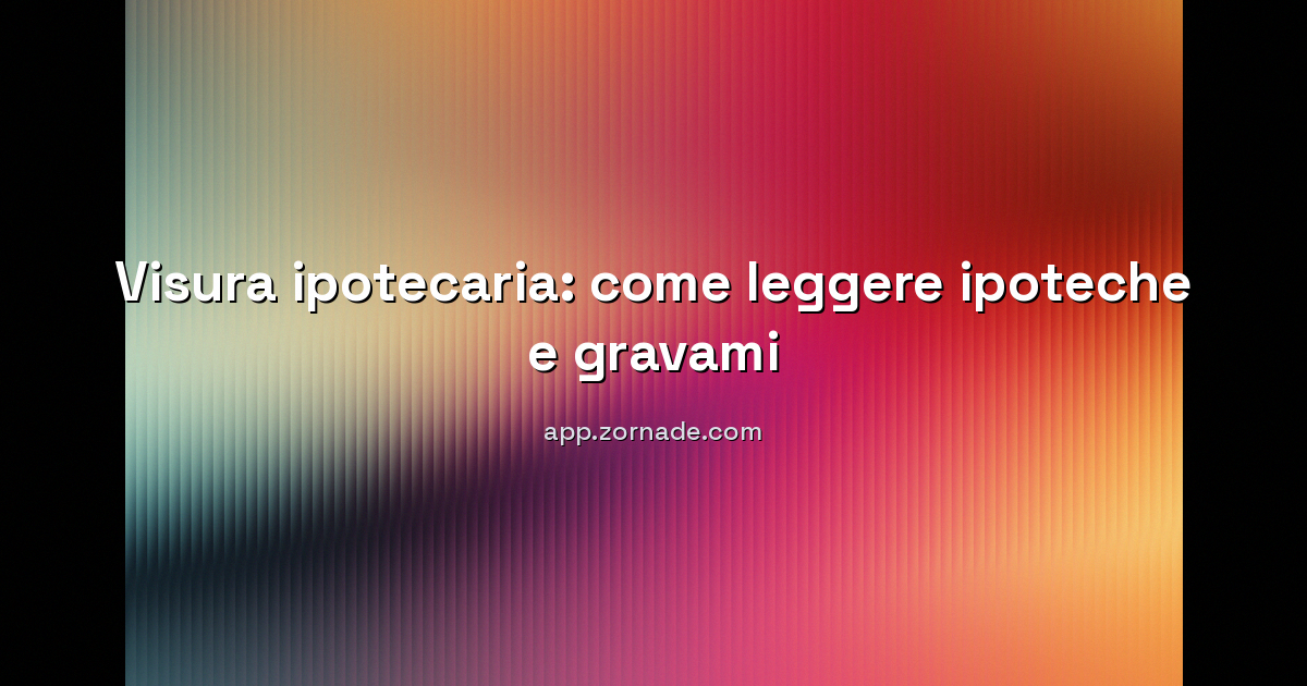 Copertina: Visura ipotecaria: come scoprire ipoteche, pignoramenti e gravami