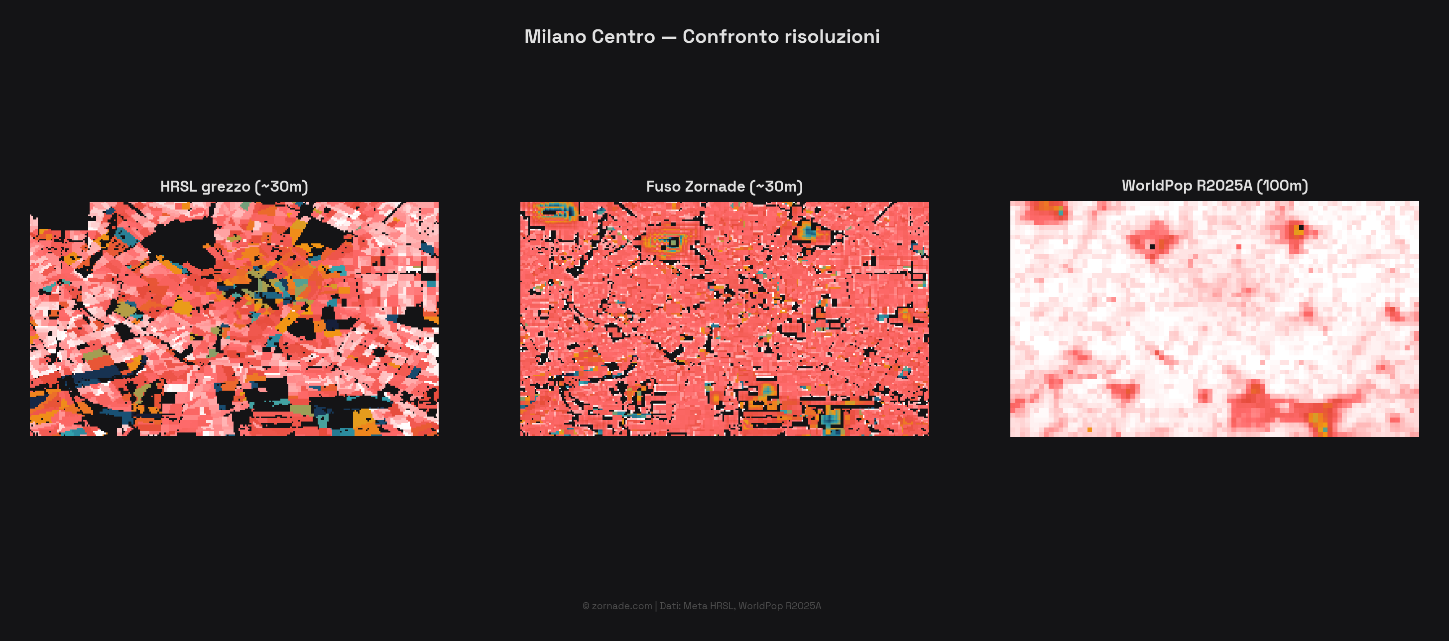 Confronto risoluzioni per Milano Centro