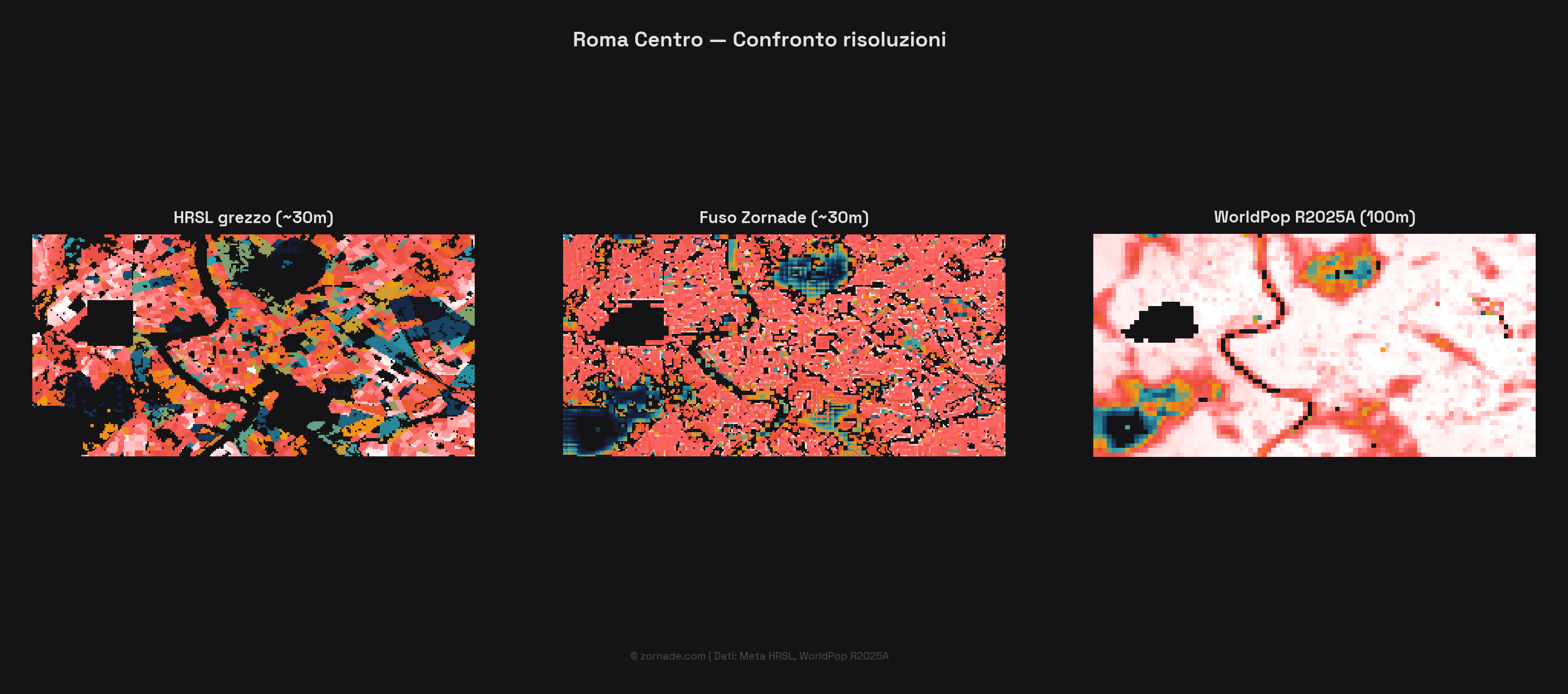 Confronto risoluzioni per Roma Centro