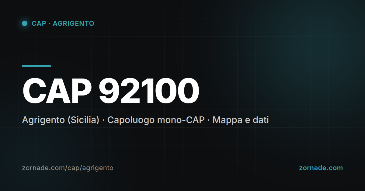 Mappa del CAP 92100 di Agrigento