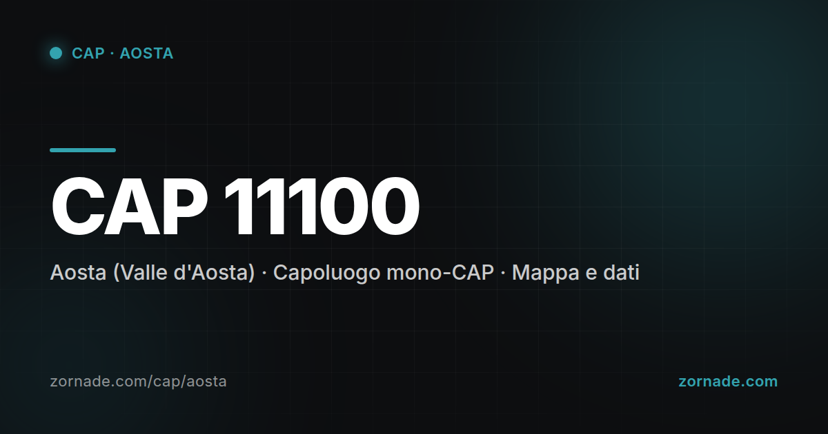 Mappa del CAP 11100 di Aosta