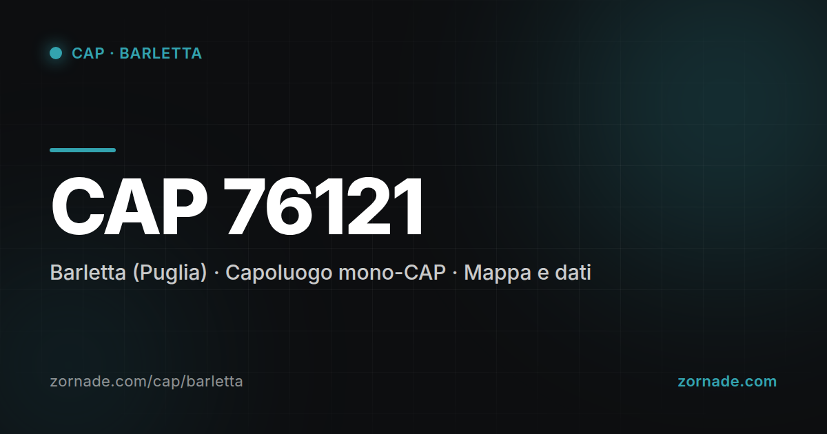 Mappa del CAP 76121 di Barletta
