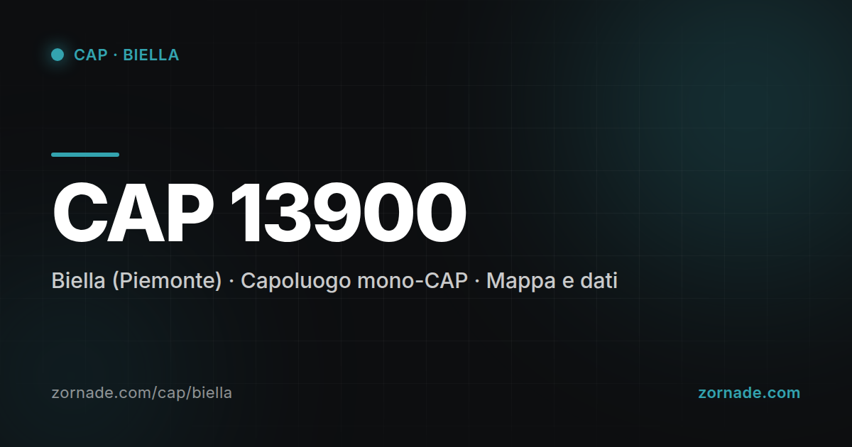Mappa del CAP 13900 di Biella