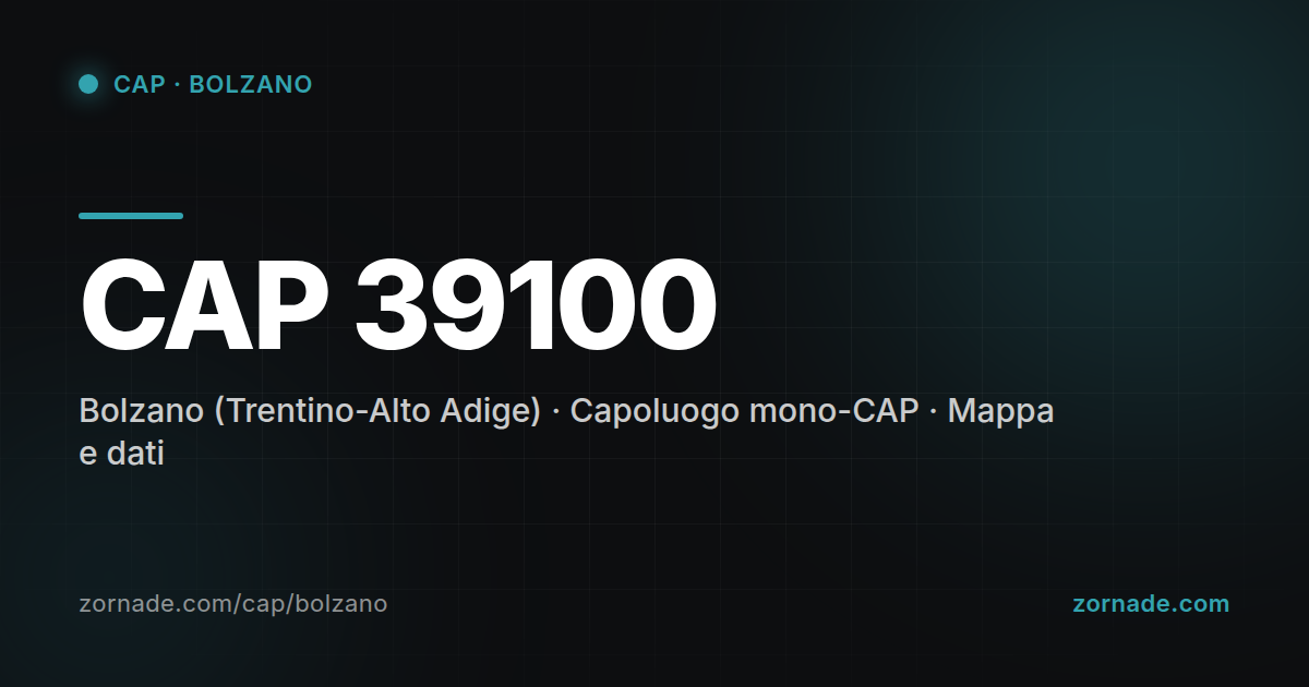 Mappa del CAP 39100 di Bolzano