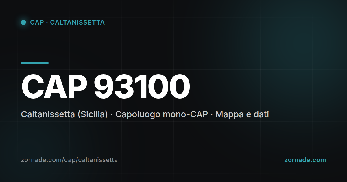 Mappa del CAP 93100 di Caltanissetta