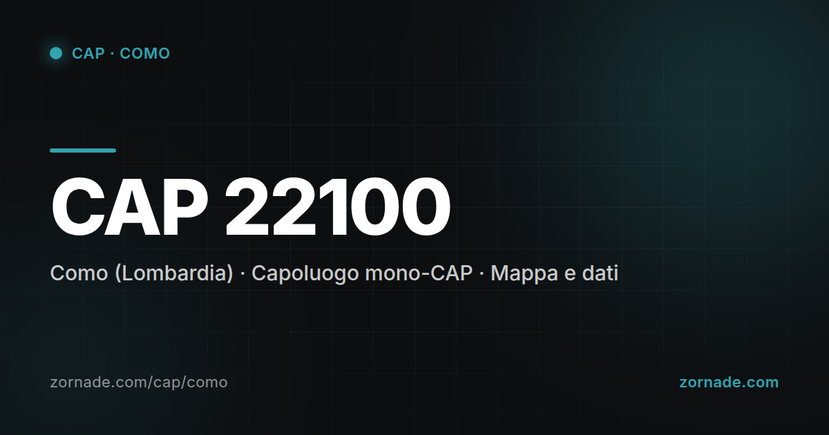 Mappa del CAP 22100 di Como