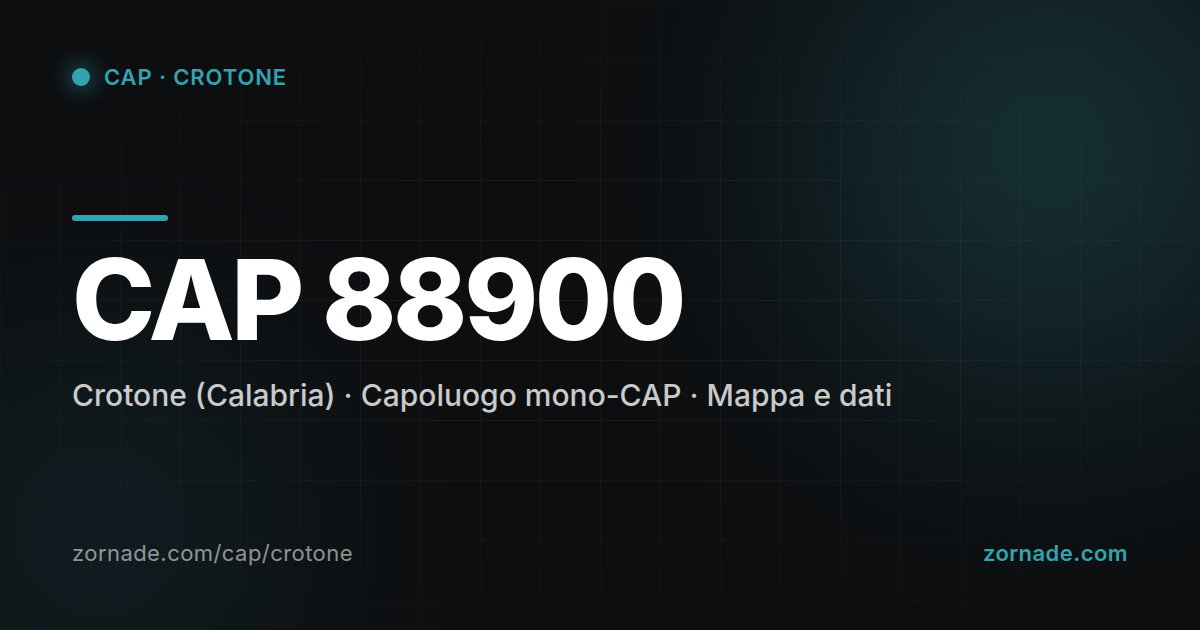 Mappa del CAP 88900 di Crotone