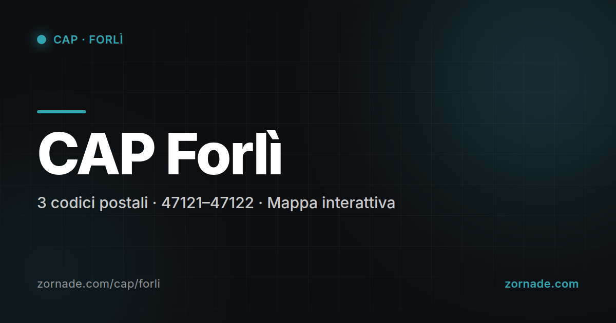 Mappa dei 3 CAP di Forlì suddivisi per zona