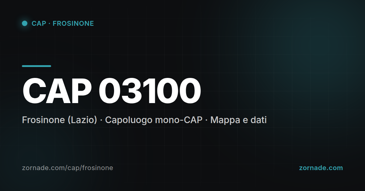 Mappa del CAP 03100 di Frosinone