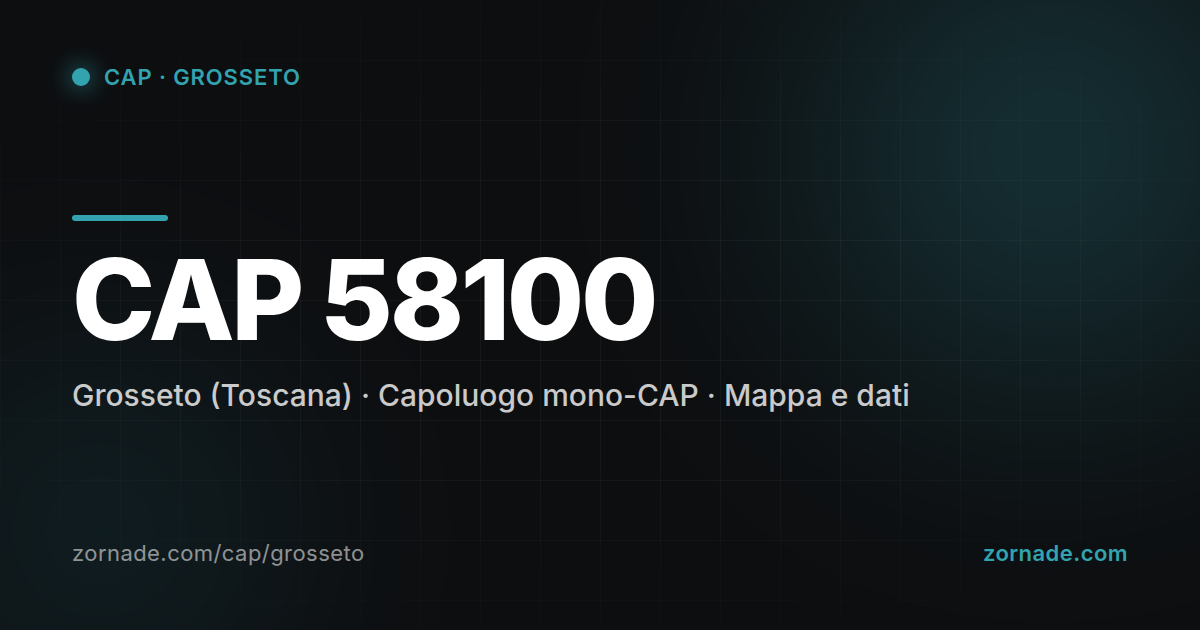 Mappa del CAP 58100 di Grosseto