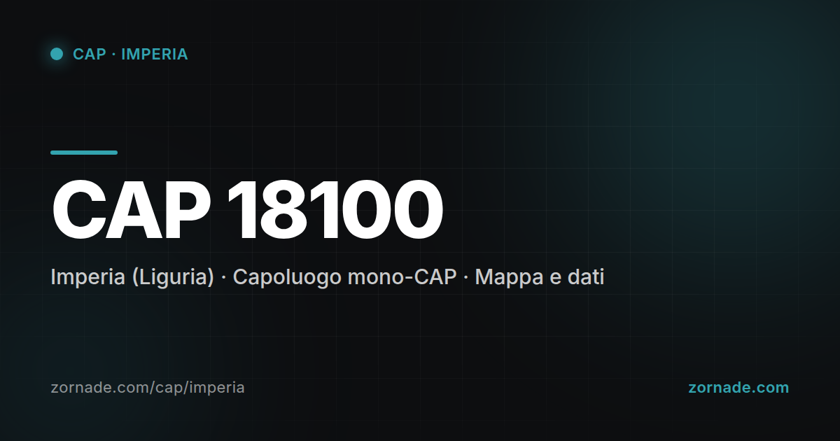Mappa del CAP 18100 di Imperia