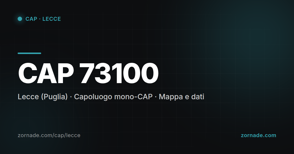 Mappa del CAP 73100 di Lecce