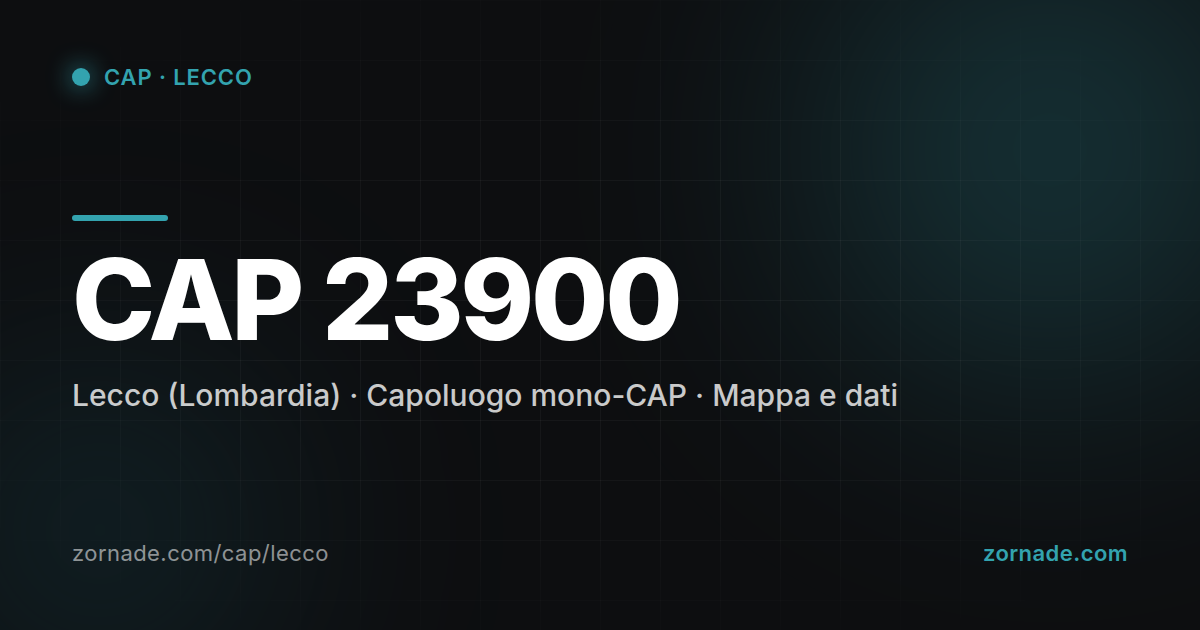 Mappa del CAP 23900 di Lecco