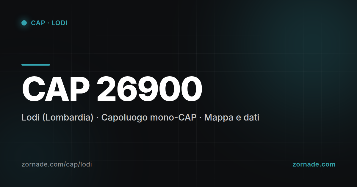 Mappa del CAP 26900 di Lodi