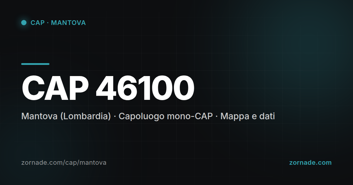 Mappa del CAP 46100 di Mantova