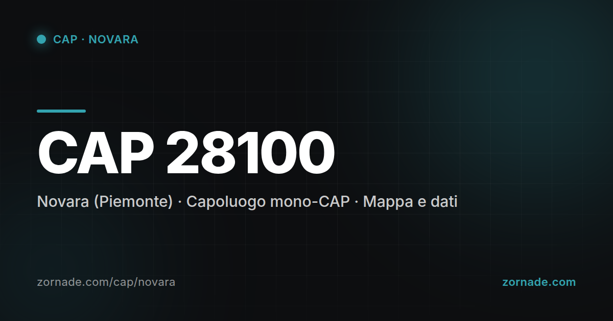 Mappa del CAP 28100 di Novara