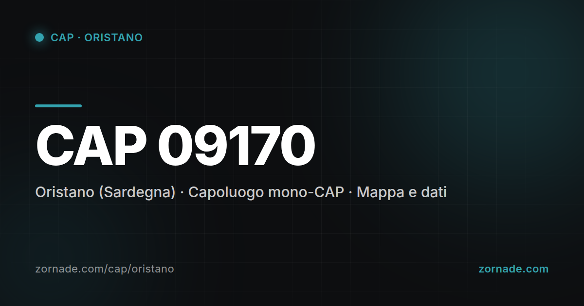 Mappa del CAP 09170 di Oristano
