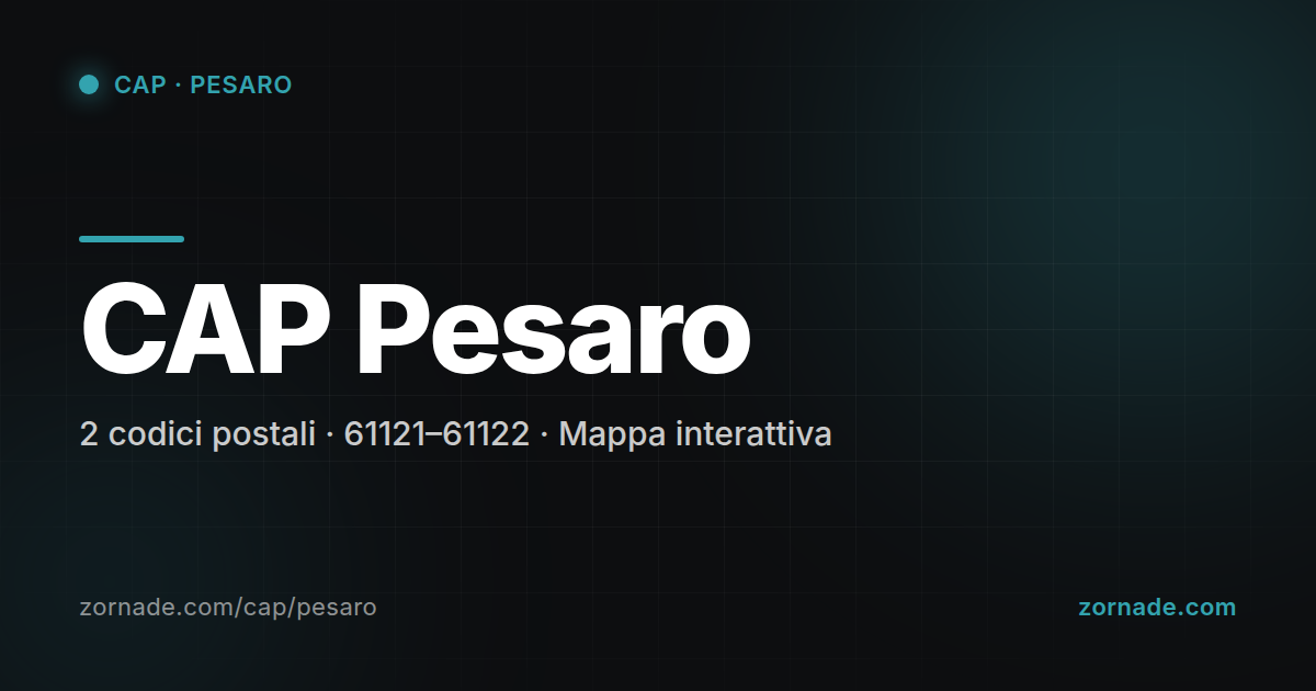 Mappa dei 2 CAP di Pesaro suddivisi per zona