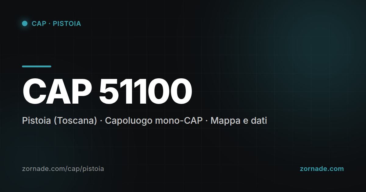 Mappa del CAP 51100 di Pistoia