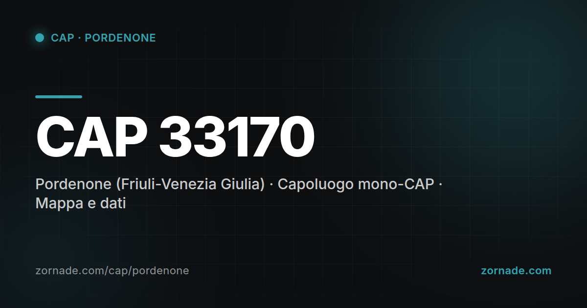 Mappa del CAP 33170 di Pordenone
