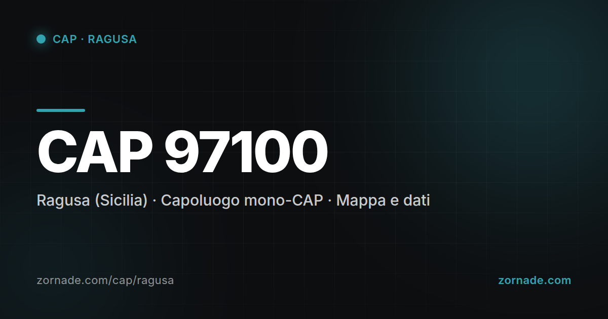 Mappa del CAP 97100 di Ragusa