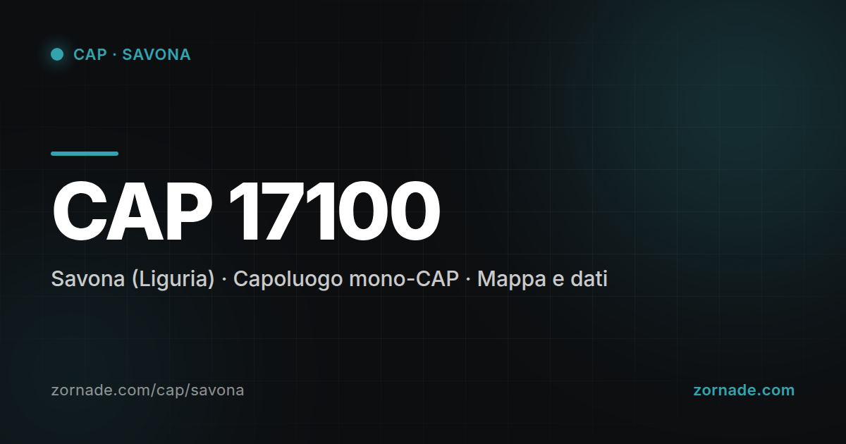 Mappa del CAP 17100 di Savona
