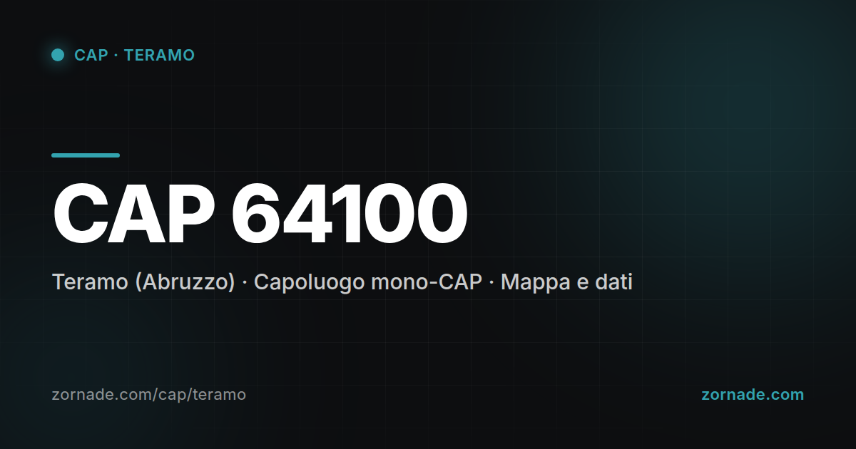 Mappa del CAP 64100 di Teramo