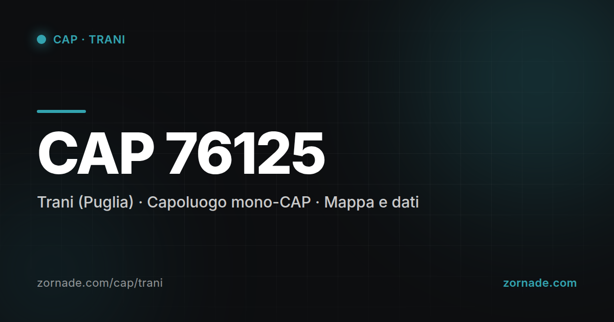 Mappa del CAP 76125 di Trani