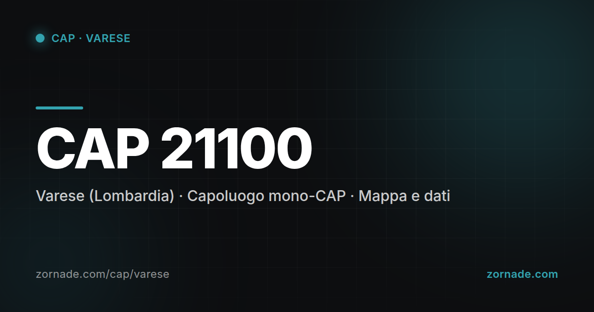 Mappa del CAP 21100 di Varese