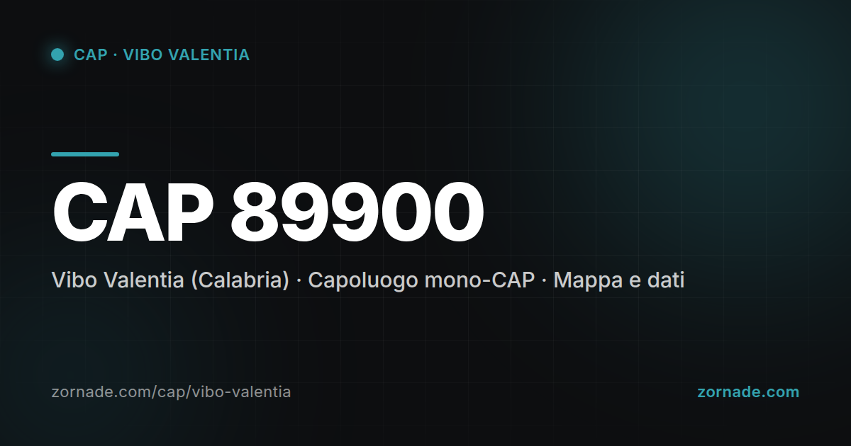 Mappa del CAP 89900 di Vibo Valentia